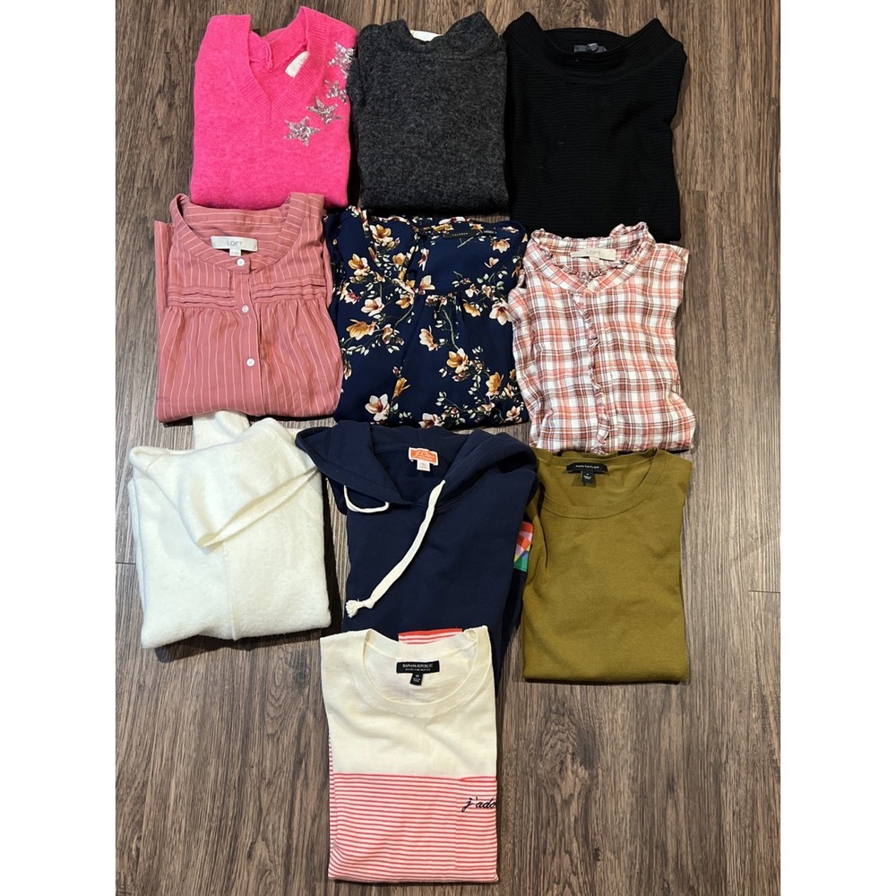 Bundle of 10 Pieces Women's Tops Blouses Size M J.Crew, Loft And MORE